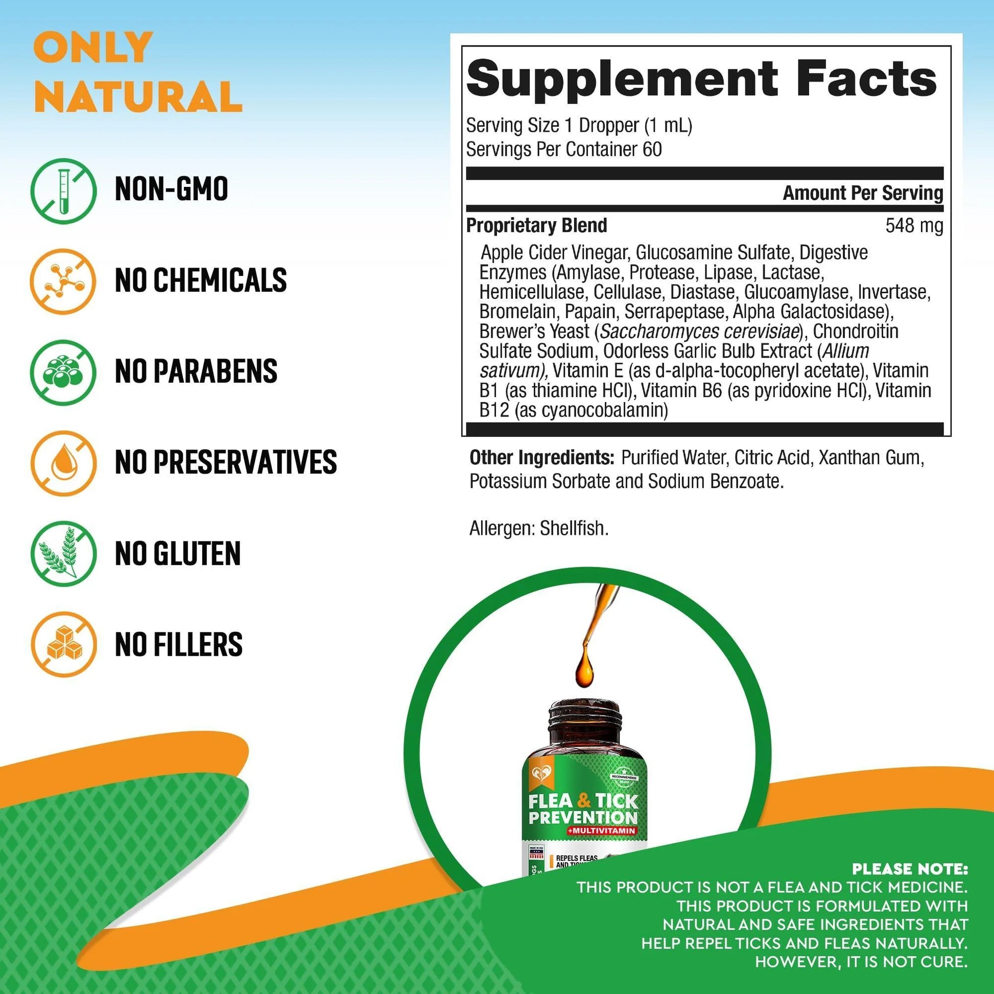 Oral Flea & Tick Prevention for Dogs and Cats - Natural Flea Control  & Treatment for Small and Large Dogs 