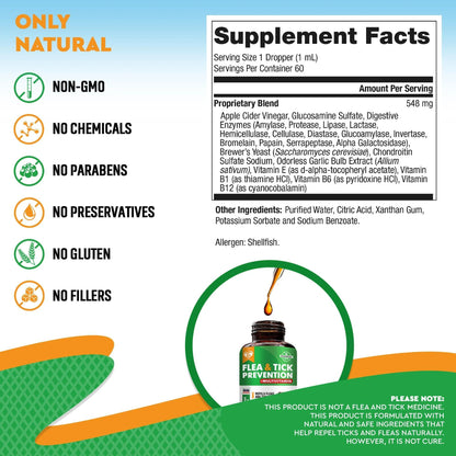 Oral Flea & Tick Prevention for Dogs and Cats - Natural Flea Control  & Treatment for Small and Large Dogs 