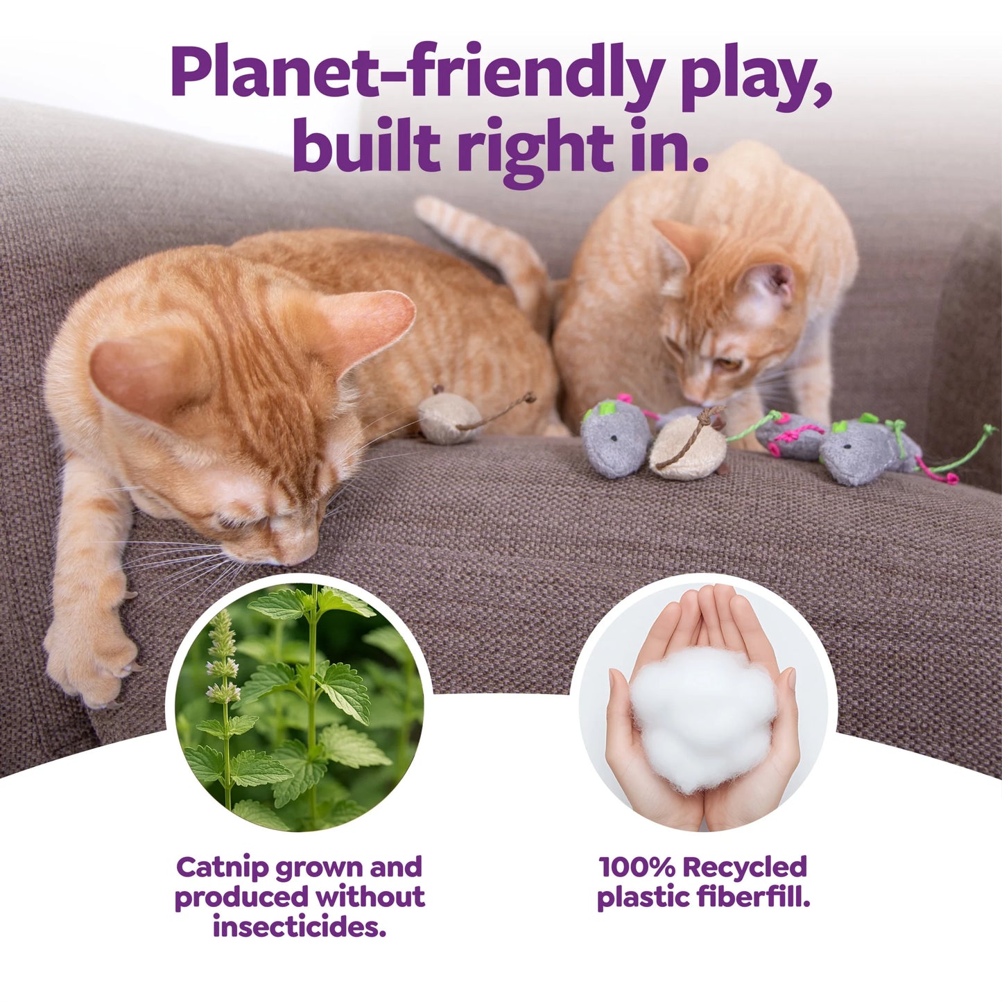 Skitter Critters Value Pack, Soft Plush Catnip Filled Mice Cat Toys - 10 Count
